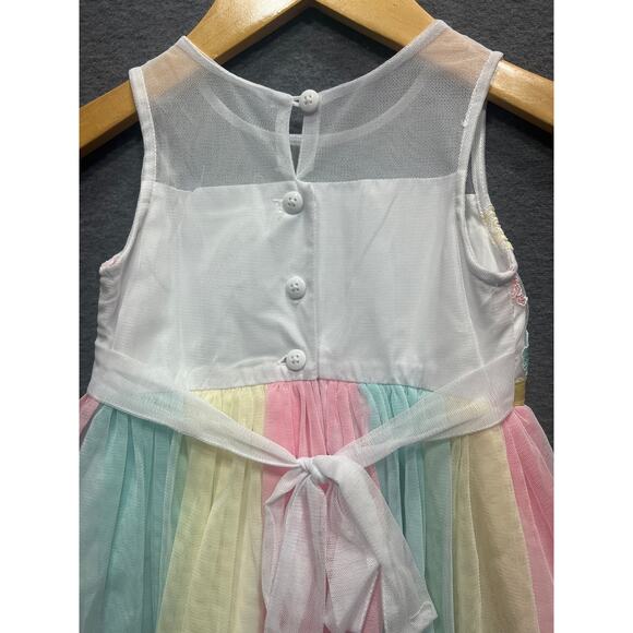 Jona Michelle Boutique Special Occasion Dress Blue Pink Yellow Girls Size 3T - Picture 6 of 9